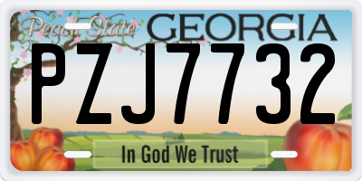 GA license plate PZJ7732