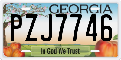 GA license plate PZJ7746