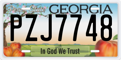 GA license plate PZJ7748