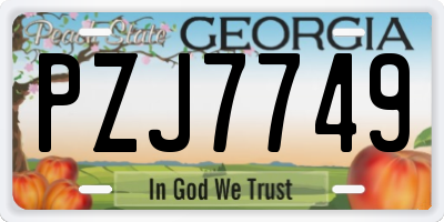 GA license plate PZJ7749