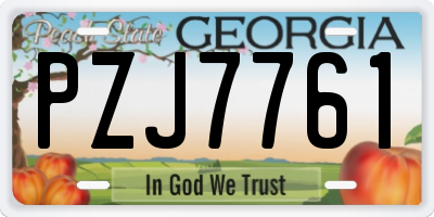 GA license plate PZJ7761