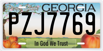 GA license plate PZJ7769