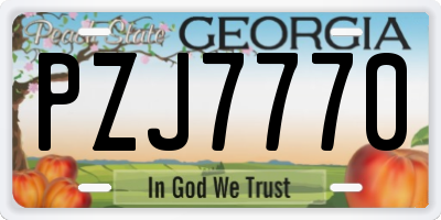 GA license plate PZJ7770