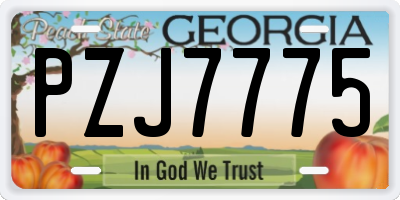 GA license plate PZJ7775