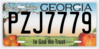 GA license plate PZJ7779