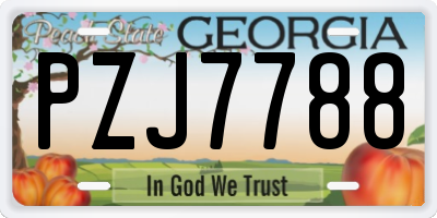 GA license plate PZJ7788