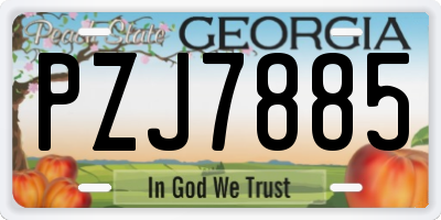 GA license plate PZJ7885