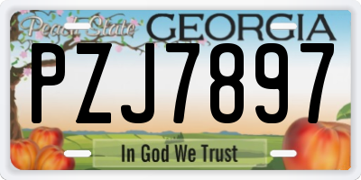 GA license plate PZJ7897