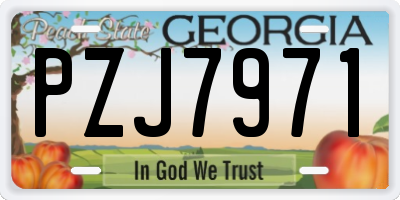 GA license plate PZJ7971