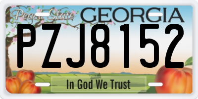 GA license plate PZJ8152