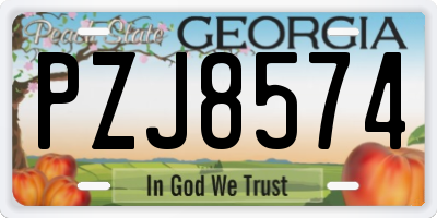GA license plate PZJ8574