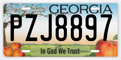 GA license plate PZJ8897
