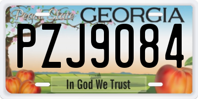 GA license plate PZJ9084