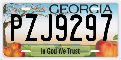 GA license plate PZJ9297
