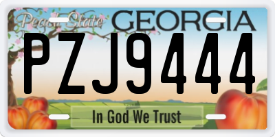 GA license plate PZJ9444