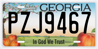 GA license plate PZJ9467