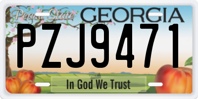 GA license plate PZJ9471