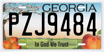 GA license plate PZJ9484