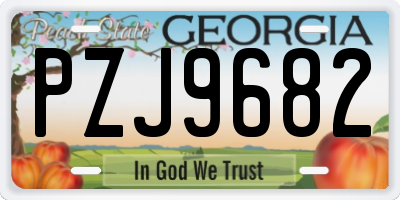 GA license plate PZJ9682