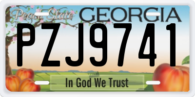 GA license plate PZJ9741