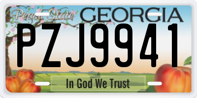 GA license plate PZJ9941