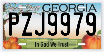 GA license plate PZJ9979