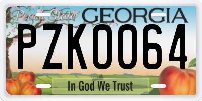 GA license plate PZK0064