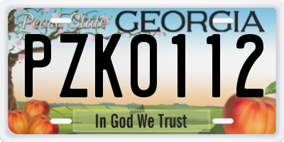 GA license plate PZK0112