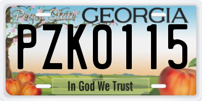 GA license plate PZK0115