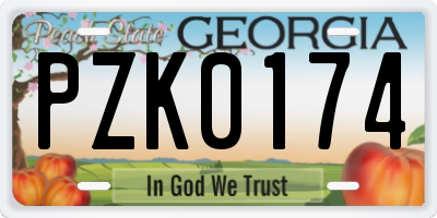 GA license plate PZK0174