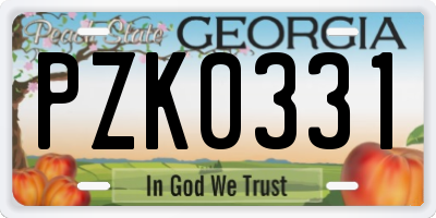 GA license plate PZK0331