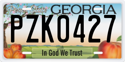 GA license plate PZK0427