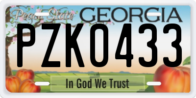 GA license plate PZK0433