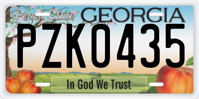 GA license plate PZK0435