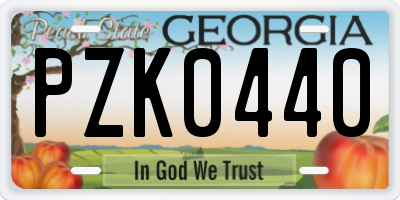 GA license plate PZK0440