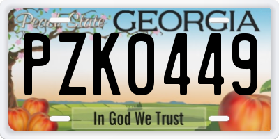 GA license plate PZK0449