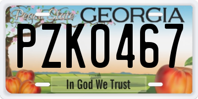 GA license plate PZK0467