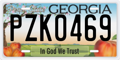 GA license plate PZK0469
