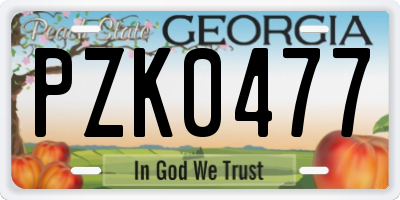 GA license plate PZK0477
