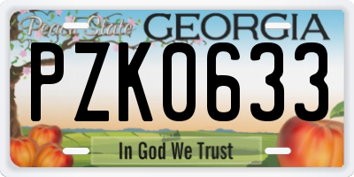 GA license plate PZK0633