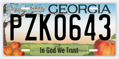 GA license plate PZK0643