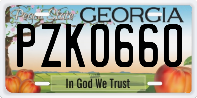 GA license plate PZK0660