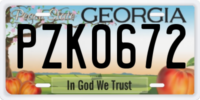 GA license plate PZK0672