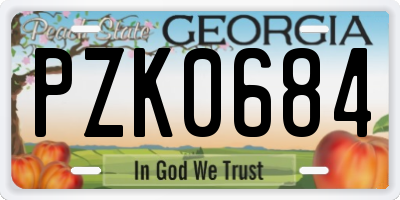 GA license plate PZK0684