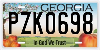 GA license plate PZK0698