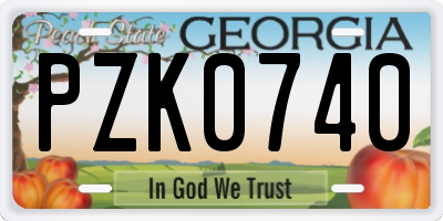 GA license plate PZK0740