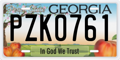 GA license plate PZK0761