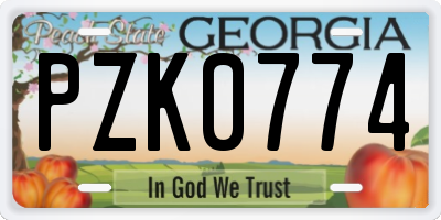 GA license plate PZK0774