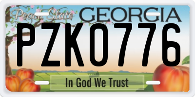 GA license plate PZK0776