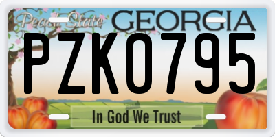 GA license plate PZK0795